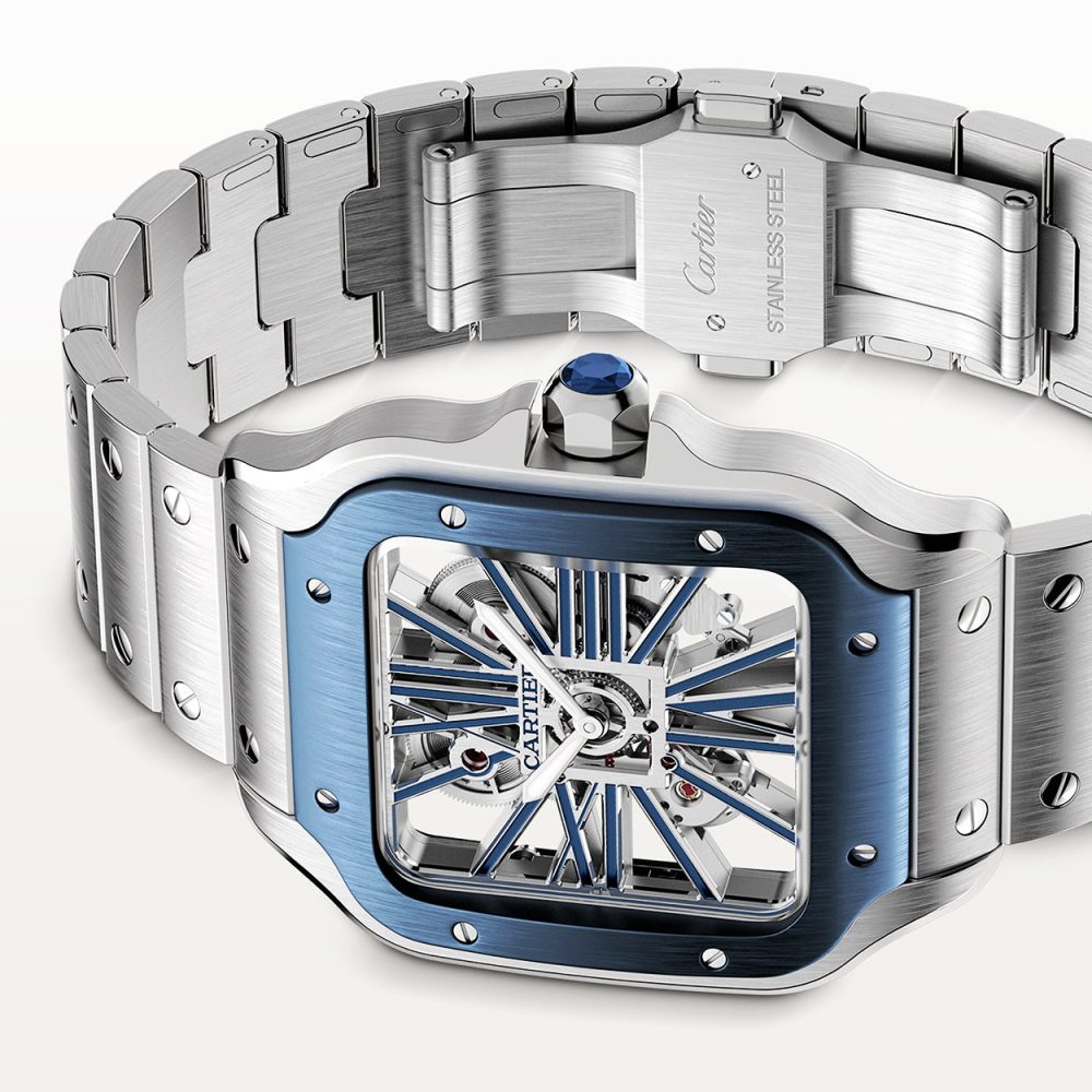 Santos de Cartier Large Skeleton/Blue Dial Men's Watch