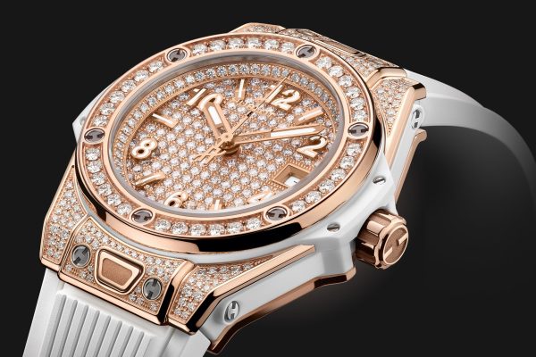 Hublot Big Bang ONE CLICK KING GOLD WHITE FULL PAVÉ Ref# 485.OE.9000.RW.1604