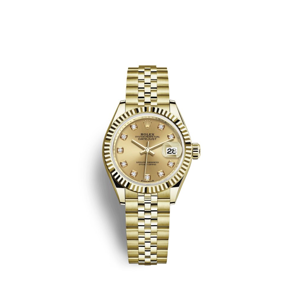 Rolex Lady-Datejust 28, 18k Yellow Gold, Ref# 279178-0024