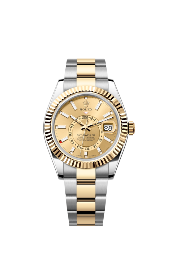 Rolex Sky-Dweller, 42mm, Oystersteel and 18k Yellow Gold, Champagne, Oyster, Ref# 336933-0001