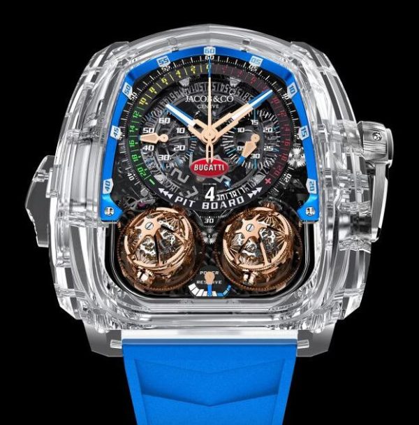 Jacob & Co. TWIN TURBO FURIOUS BUGATTI SAPPHIRE CRYSTAL BLUE INNER RING Watch Replica TT220.80.AA.AB.A Jacob and Co Watch Price