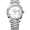 Rolex Day-Date 40 Presidential White dial, Smooth Bezel, President bracelet, Watch 228206-0028