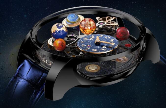 Jacob & Co. ASTRONOMIA SOLAR JEWELRY PLANETS ZODIAC BLACK DLC TITANIUM Watch Replica AS310.21.SP.AA.A Jacob and Co Watch Price