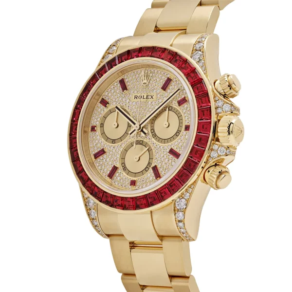 Rolex Cosmograph Daytona 126598TRU Yellow Gold Ruby Bezel Diamond Pave Dial (2024)