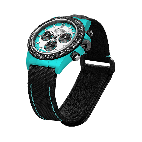 ROLEX Diw Daytona quartz fiber celeste invert 40mm oyster black